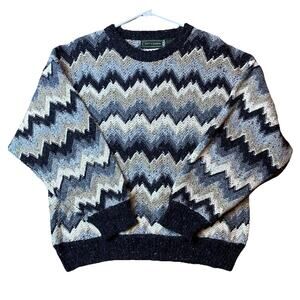VTG Croft & Barrow Zig Zag Sweater Wool Blend Men’s L